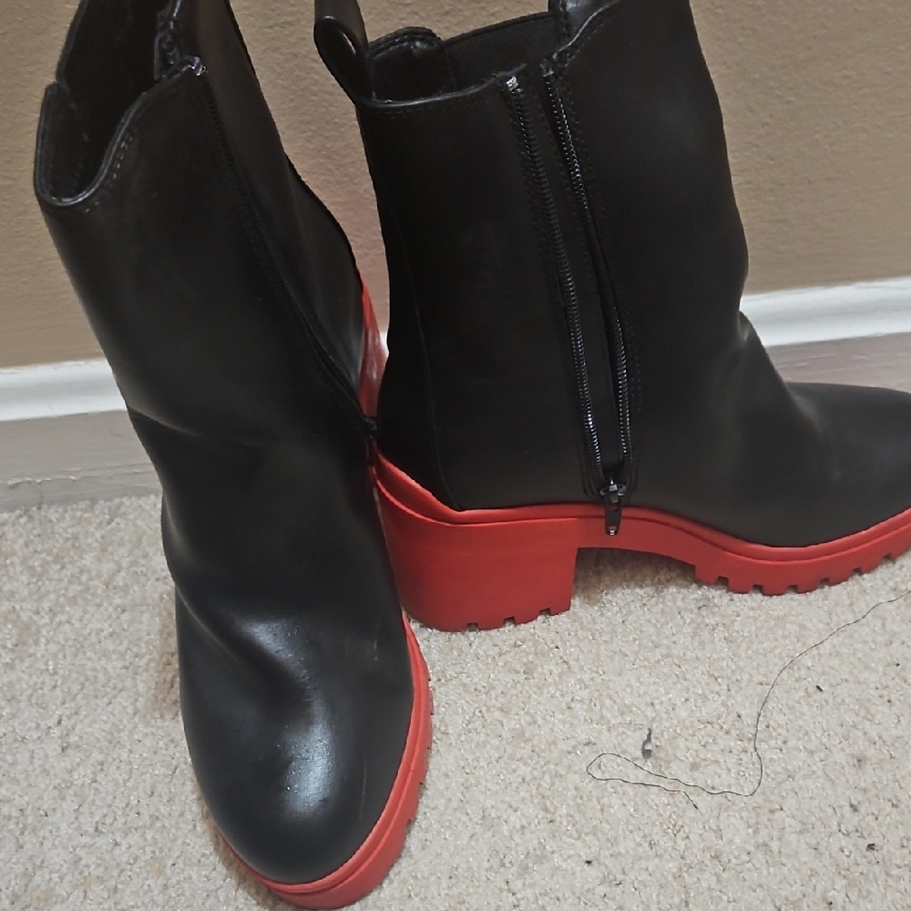 Wild Pair Black and Red Heeled Boots